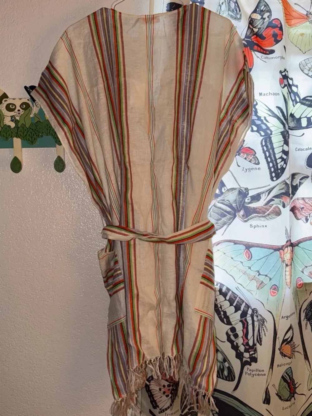 Tory Burch Striped Fringe swim cover dress in Beige with Multicolor Stripes -